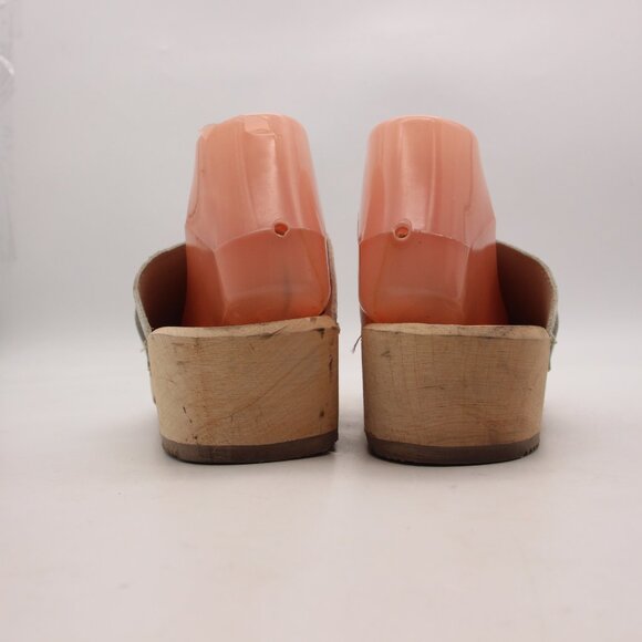 Lotta's From Stockholm Women's Size EU 42 Swedish Silver Clogs Wood - Picture 5 of 12
